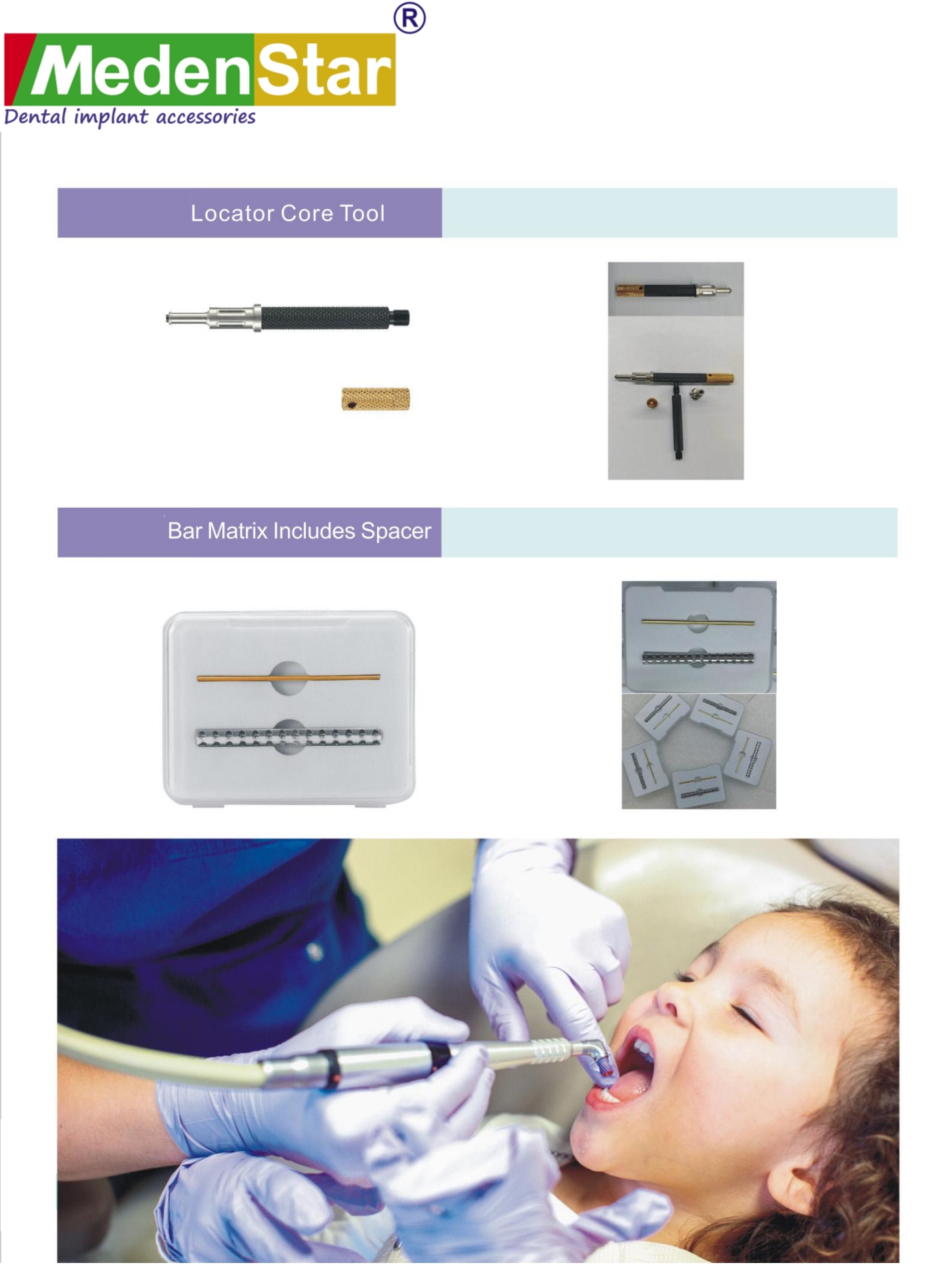 Dental implant Bar matrix includes spacer